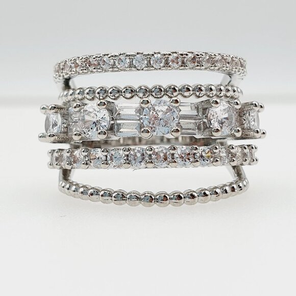 💞  Latest Design 925 Silver Plated White CZ Wedding Ring, FB16FA1133 - Picture 7 of 7